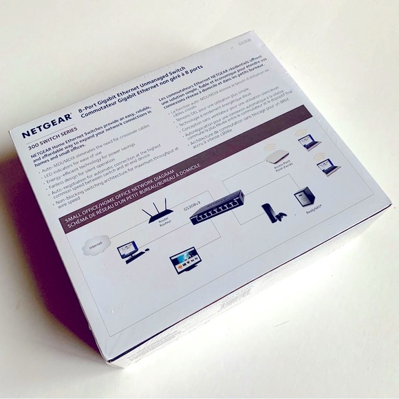 NIB NETGEAR 8-Port Gigabit Ethernet Switch 300 Switch GS308 - Picture 2 of 9